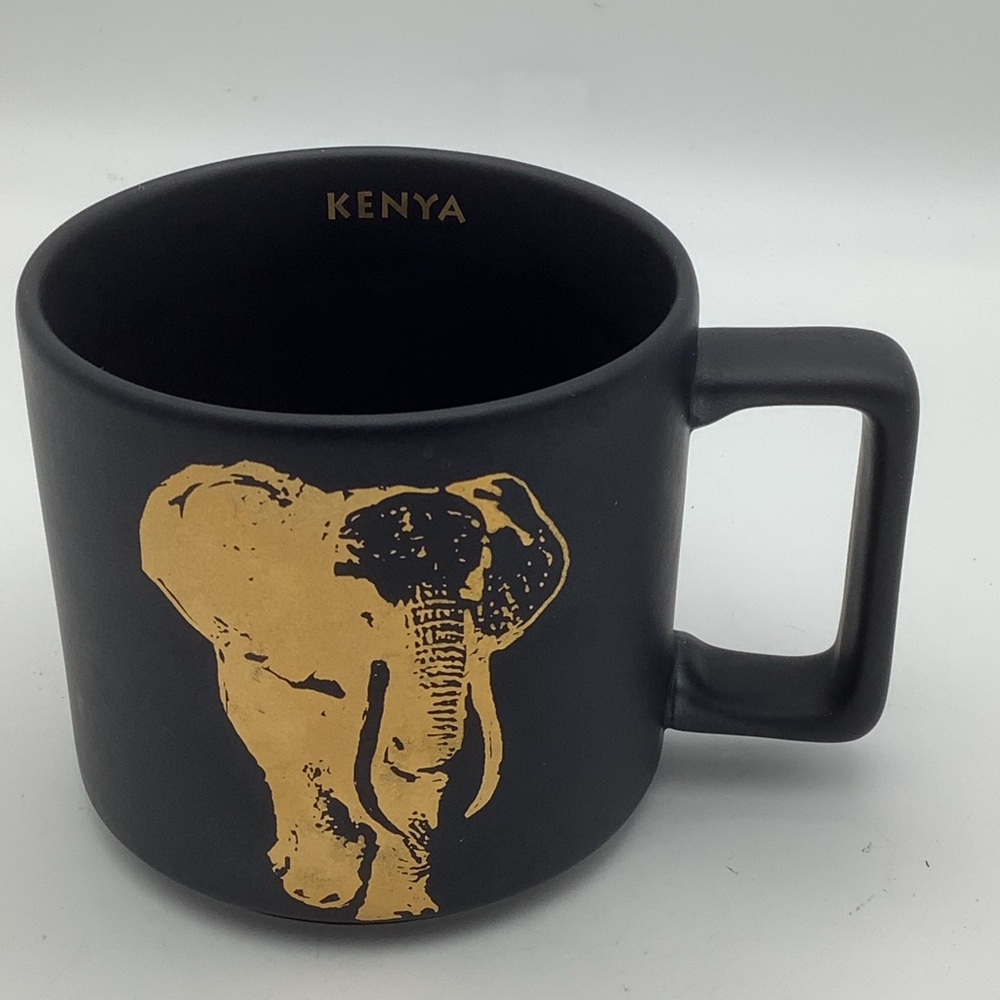 Starbucks Kenya Black and Gold Elephant Mug